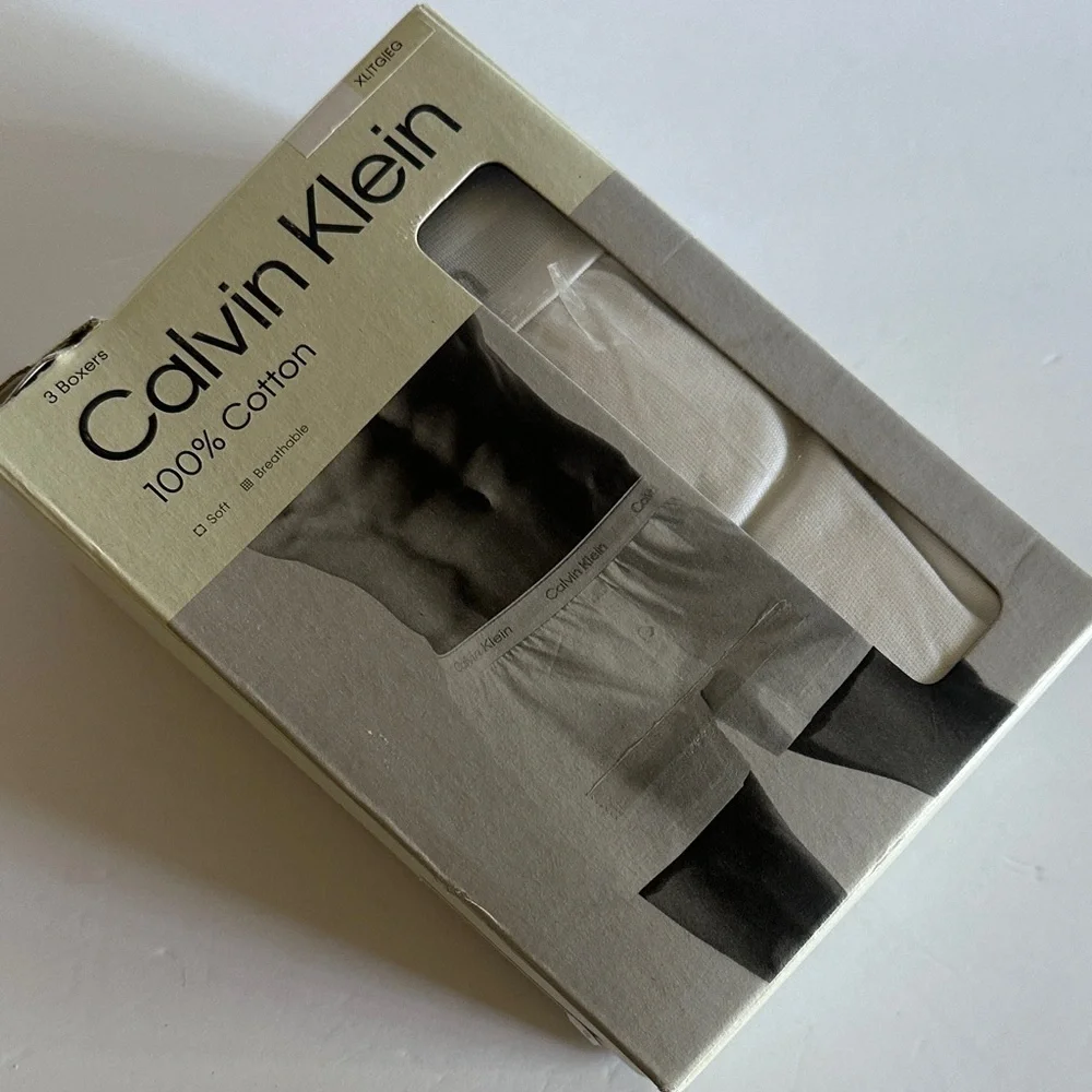 NWT Calvin Klein Men's White Cotton Boxer Briefs